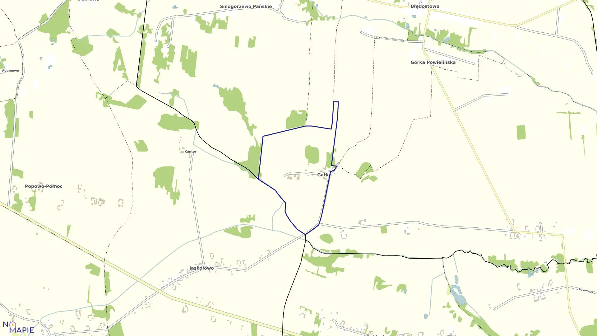 Mapa obrębu GATKA w gminie Winnica