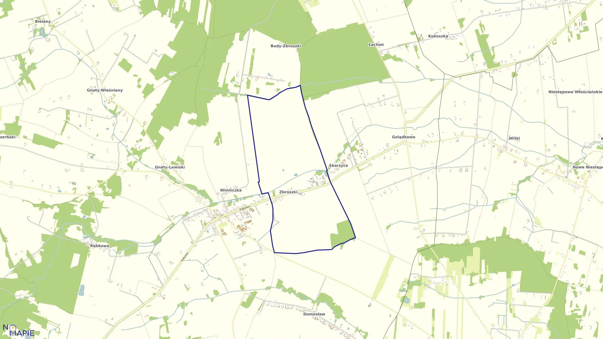 Mapa obrębu ZBROSZKI w gminie Winnica